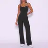 Macacão de yoga com corte cruzado respirável estilo europeu e americano, com toque nude, alta elasticidade, secagem rápida, traje tudo-em-um casual para esportes e fitness
