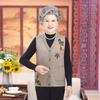 Suéter de Lã Jacquard para Mulheres de Meia-idade e Idosas Colete Tamanho Grande Solto Colete de Vovó Estilo Ocidental Roupas que Reduzem a Idade Fábrica