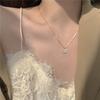 Elegante colgante de cadena para clavícula con lazo y flor, estilo nicho, para chica sexy, collar de lujo que combina con todo, joyería femenina al por mayor