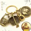Doce Signos del Zodiaco Un Barril de Oro Atrae Riqueza Cubo de la Fortuna Calabaza Llavero Colgante Hombres y Mujeres Recogen Riqueza Recogedor Colgante para Coche