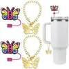 (2+2) Cubierta de Popote de Flor para Accesorios de Taza Stanley 10 mm Silicona Reutilizable