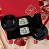 Regalo de Boda Chino para Recién Casados, Novios, Par de Tazas de Café para Compromiso, Caja de Regalo para Inauguración de Casa, Taza de Café