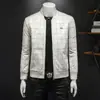 Chaqueta de cuadros estilo europeo para primavera y otoño para hombre, cuello alto, top juvenil versión coreana de corte ajustado, chaqueta nueva para hombre con cuello de béisbol, moderna