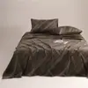 Lençol de Cama Espesso Classe A 100% Algodão Escovado de Inverno, Estilo Nórdico Lençol de Cama de Solteiro e Casal, 100% Algodão Puro, Espessado, Delicado e Amigo da Pele