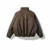 Yidao Roupas Vintage 2026 Inverno Novo Japonês Retrô Bolso Grande Gola Alta Espessada Quente Acolchoada Jaqueta de Trabalho Masculina