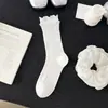 Meias Finas de Primavera e Verão para Mulheres, Meias de Malha Seamless de Seda de Amora Estilo Ins, Meias Largas Estilo Ballet, Brancas