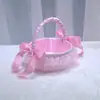 181 Cesta de Flores de Renda para Noiva Cesta de Flores para Florista Bolsa Pequena para Madrinha Cesta para Flores Pequena Cesta de Casamento Ocidental