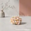 Flores de Hortensia Estilo Japonés, Flores de Media Esfera con Perlas Hechas a Mano, Aretes DIY, Accesorios para Aretes, Accesorios de Joyería