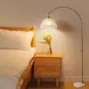 Lámpara de Piso de Ratán Estilo Wabi-Sabi Vintage, Popular en Redes Sociales, para Sala de Estar, Lado del Sofá, Habitación con Temática de Pesca, Lámpara de Pie Acogedora