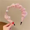 Nuevo Aro para el Cabello de Perlas Estilo Coreano Pequeño Fresco Color Sólido Manojos Finos de Cabello Accesorios para el Cabello Hada Popular en Internet Aro para el Cabello con Pliegues