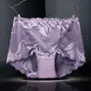 706 Ropa Interior Sexy de Encaje Tallas Grandes para Mujer Calzones Huecos de Cintura Alta para Damas de Tallas Grandes