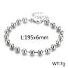 Comercio Exterior Nuevo Transfronterizo Acero Inoxidable Simple Moda Cadena de Bolas de Acero Pulsera de Bolas Versátil Joyería de Cadena Hecha a Mano