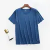 Hielo de Seda Líquida Verano Ultra-delgada Nueva Sin Marcas Camiseta de Cuello Redondo para Hombre Manga Corta Alta Elasticidad Ropa Interior Secado Rápido Deportes Fitness