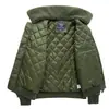 Chaqueta Bomber de Invierno para Hombre con Forro de Polar Engrosada Estilo Americano Retro Solapa Corta Táctica Ropa de Trabajo Baseball Chaqueta de Algodón