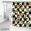 Bestseller transfronterizo de Amazon: Cortina de ducha verde del Grinch, cortina de ducha impermeable de pongee con estampado digital de dibujos animados