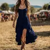 Moda Cruzada Europeia e Americana Vintage Primavera/Verão 2026 Novo Elegante Vestido Sem Alças Irregular com Franzidos que Afinam a Cintura