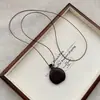 Colar Pingente Longo Irregular Marrom Feminino Novo Estilo Chinês Retrô Cordão Corrente de Suéter Acessórios de Gola Alta de Alta Qualidade