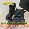 Botas Femininas de Salto Grosso Estilo Britânico Salto Alto Plataforma Cano Curto 2026 Primavera/Outono Novas Sola Grossa Emagrecedoras Botas Doc Martens Femininas