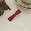 Grampo de Cabelo Vermelho Feminino Verão Franja Lateral Presilha Laço Presilha Bico de Pato Elegante Presilha Contínua Presilha para Pegar Cabelo Quebrado Acessório de Cabeça