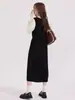 Vestido de Maternidad Jingqi Otoño y Primavera 2026 Nuevo Talla Grande Conjunto de Atuendo de Lujo Falso de Dos Piezas para Mamás Embarazadas