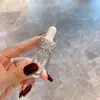 Venda Direta da Fábrica Transfronteiriça Luxo Vidro Transparente Cravejado com Diamantes Frasco Conta-gotas Frasco Vazio para Essência Mini Portátil