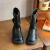 Botas de motocicleta para niña con hebilla de estilo británico, nueva colección otoño/invierno 2026, botas de caña media con suela gruesa, botas Martin antideslizantes