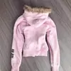 Sudadera con Letras Bordadas Estilo Y2K Milenio Chica Picante Americana Otoño/Invierno Cardigan con Cremallera Ceñido a la Cintura Adelgazante para Mujer Gama Alta