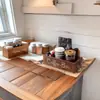 Caja de Almacenamiento de Madera Maciza Transfronteriza Mesa de Barra de Café Almacenamiento en Encimera Caja de Almacenamiento de Madera Multifuncional con Compartimentos para Especias