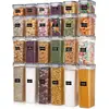 Tarro Hermético de Cocina Plástico de Grado Alimenticio Caja para Conservar Alimentos Contenedor de Almacenamiento para Granos y Cereales Transparente a Prueba de Humedad con Etiqueta