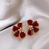 Aretes de Pétalos Rojos para Mujer, Nuevo Estilo Más Vendido 2025, Aretes de Alta Gama, Súper Hermosos, Aretes Únicos y Bonitos