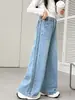Pantalones para niñas, estilo fino de verano, nueva ropa infantil 2026, jeans rectos de pierna ancha, elegantes y geniales para niñas, otoño