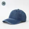 Boné de Baseball Jeans Lavado Tendência Estilo Coreano, Boné Vintage Liso Estilo Americano Transfronteiriço, Chapéu Protetor Solar Multicor Primavera e Verão