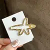 Clip de metal de alta qualidade para vento frio, minimalista, formato irregular oco, bico de pato, clip de amor, onda, estrela, borda, grampo de cabelo