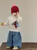 Conjunto de Otoño para Niños Estilo Coreano Ropa Infantil 2026 Nuevo Ropa de Otoño para Bebé Conjunto de Suéter de Punto y Jeans para Niños