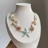 "Praia de Verão" Colar de Concha e Estrela do Mar de Verão para Mulheres, Novo Estilo de Férias, Design de Nicho, Corrente Exquisita para Clavícula