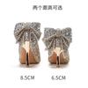 6682-9 Lazo Francés Gradiente Lentejuelas de Cristal de Alta Gama Celebridad Banquete Novia Dama de Honor Boda Zapatos de Tacón Alto