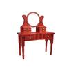 1:Casa de muñecas de 12 pulgadas, minimuebles de color caoba, muebles pequeños, tocador con espejo, mesa con cajón