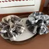 Scrunchie Xadrez Quente Escovado Dupla Camada Estilo Acadêmico Retrô Coreano para Mulheres, Grande Acessório de Cabelo Floral