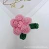 Pegatinas de tela tridimensionales con pequeñas flores de fresa de lana nueva, gancho de mano, suéter de lana multicolor tejido con pequeñas flores de fresa, decoración de abrigo