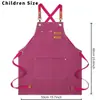 Delantal grueso nuevo modelo hecho a medida en stock para cocina casera, lona de 16 oz resistente a la suciedad con logotipo impreso, comercio exterior transfronterizo al por mayor