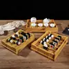 Bandeja de Té Estilo Japonés Hecha de Plástico con Textura Similar al Bambú, Drenaje de Agua, Resistente al Moho, Desmontable, Diseño Simple, Bandeja para Juego de Té con Drenaje, Libre de Moho