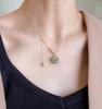 Collar con hebilla de seguridad de jade hetiano para mujer, colgante de nicho de lujo ligero, cadena de clavícula, regalo nuevo 2023 para novia