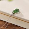 Yilu Plata S925 Plata Esterlina Jade Hetian Jaspe Retro Colgante Calabaza Fulu Nuevo Estilo Nacional Chinoiserie Colgante de Plata