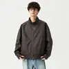 2026 Nueva Chaqueta de Trabajo Retro Americana Holgada con Cuello Alto, Lavada y Desgastada, Sin Planchar, Cárdigan Unisex, Ropa de Abrigo de Marca de Moda