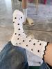 Calcetines de Lunares Ondulados Coloridos para Uso Diario para Niñas Dopamina, Calcetines de Malla Fina de Verano para Niños, Calcetines Simples de Tubo Medio de Alto Valor