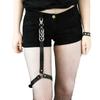 Joyas transfronterizas estilo punk Bucle para pierna de PU Cadena para pierna Calle Rock Danza callejera Shorts de actuación para discoteca Leggings Cinturón de liga