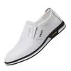2026 Primavera y Otoño Transfronterizos Talla Grande Zapatos de Cuero Estilo Británico para Hombre Zapatos Blancos sin Cordones para Hombre Otoño Casual Transpirables Zapatos de Cuero