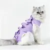 Ropa de Esterilización Cuidadosamente Seleccionada para Gatas, Ropa Postoperatoria, Bata Quirúrgica para Gatos, Anti-Lamido, Transpirable, Correas Ajustables, Protección Abdominal, Suministros para Mascotas