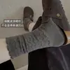 Calcetines de Encaje de Algodón Puro para Mujer Primavera y Otoño Calcetines Florales Oscuros de Maternidad Absorbentes del Sudor Transpirables Sueltos Largos Calcetines Apilados Calcetines Adelgazantes de Media Pantorrilla