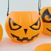 Cubo de calabaza de Halloween con tapa portátil Cubo del Sur Regalo del Festival de Fantasmas Accesorios para actuación infantil Festival de Fantasmas Luminoso